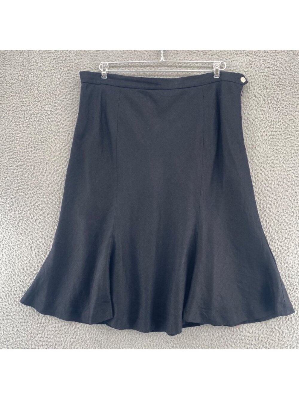Chaps Skirt Womens 14 Black Linen Trumpet Below The Knee Office Career Everyday